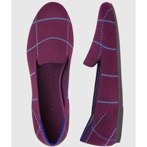 Rothy’s Burgundy Grid Plaid Loafer 9